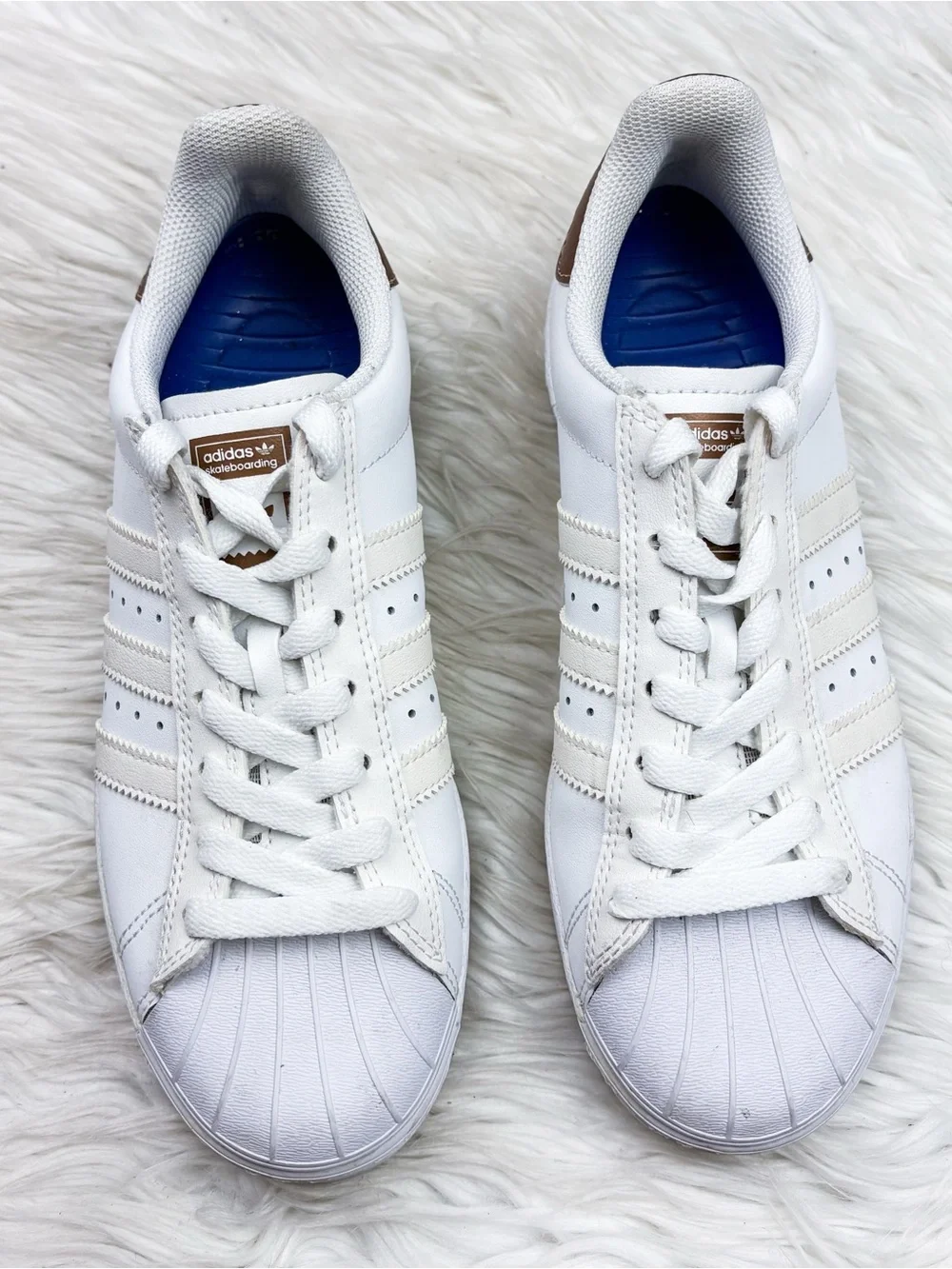 Adidas Superstar Vulc Adv Skateboarding Sneaker Shoe White Copper Womens 5.5